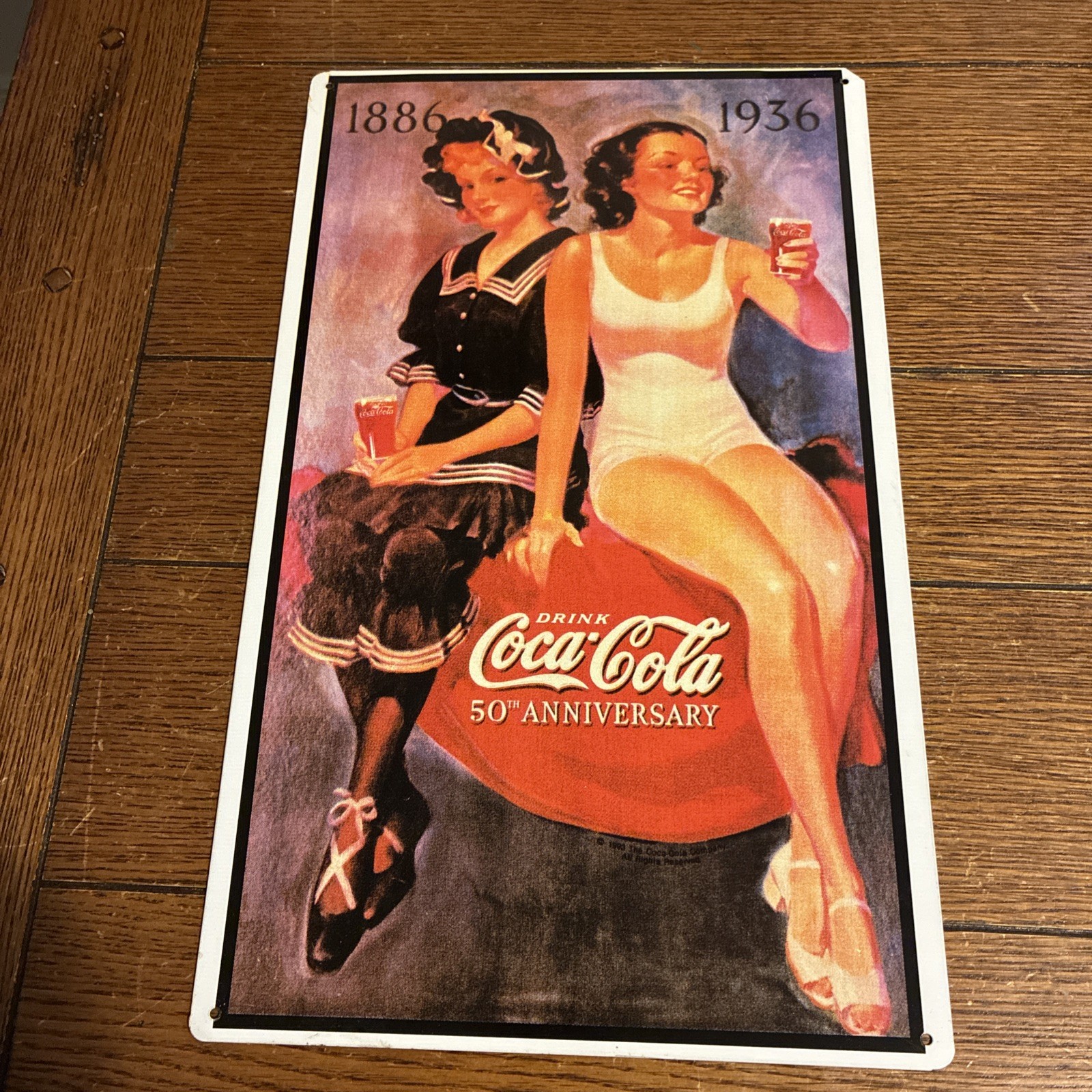 50th Anniversary Coca-Cola Metal Tin Signs Vintage style coke advertising