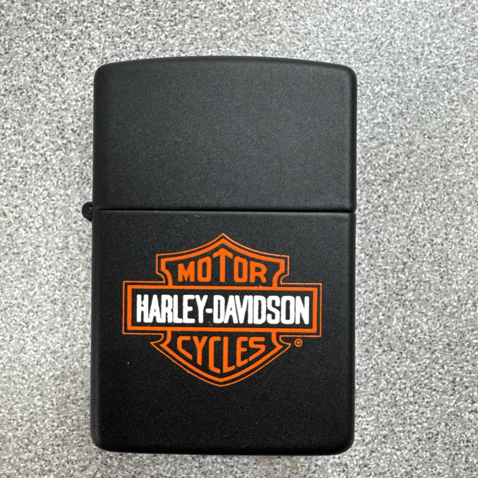 Harley Davidson Zippo Lighter Black Orange Bar Shield Logo Motorcycle Collectibl