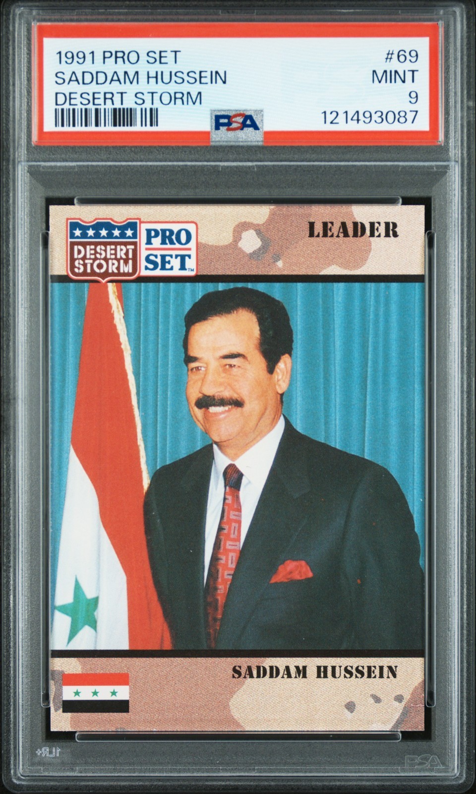 1991 Pro Set Desert Storm Saddam Hussein #69 - PSA 9