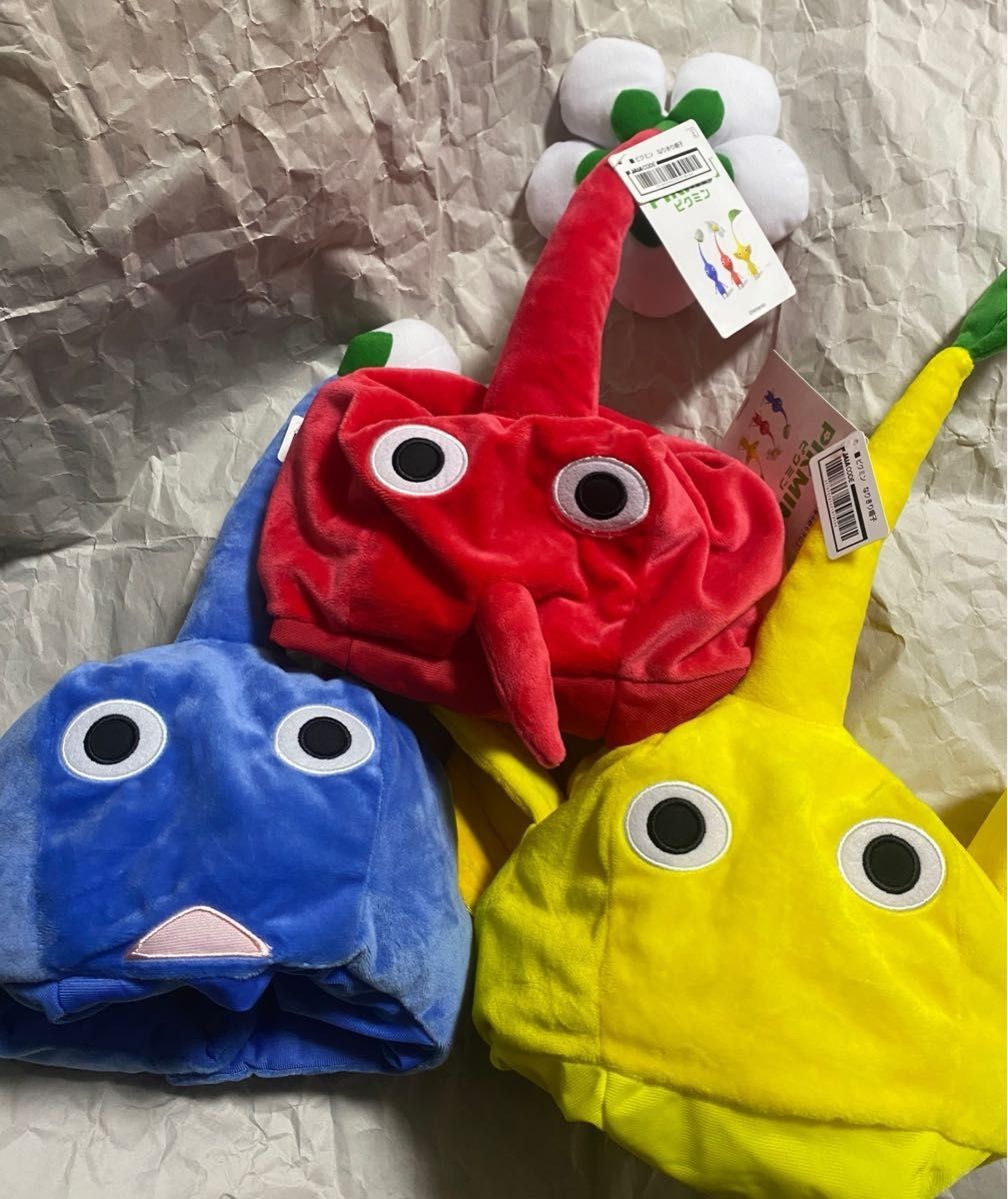 Pikmin Cosplay Hat Set of 3 Taito Prize Yellow Blue Red Complete Nintendo