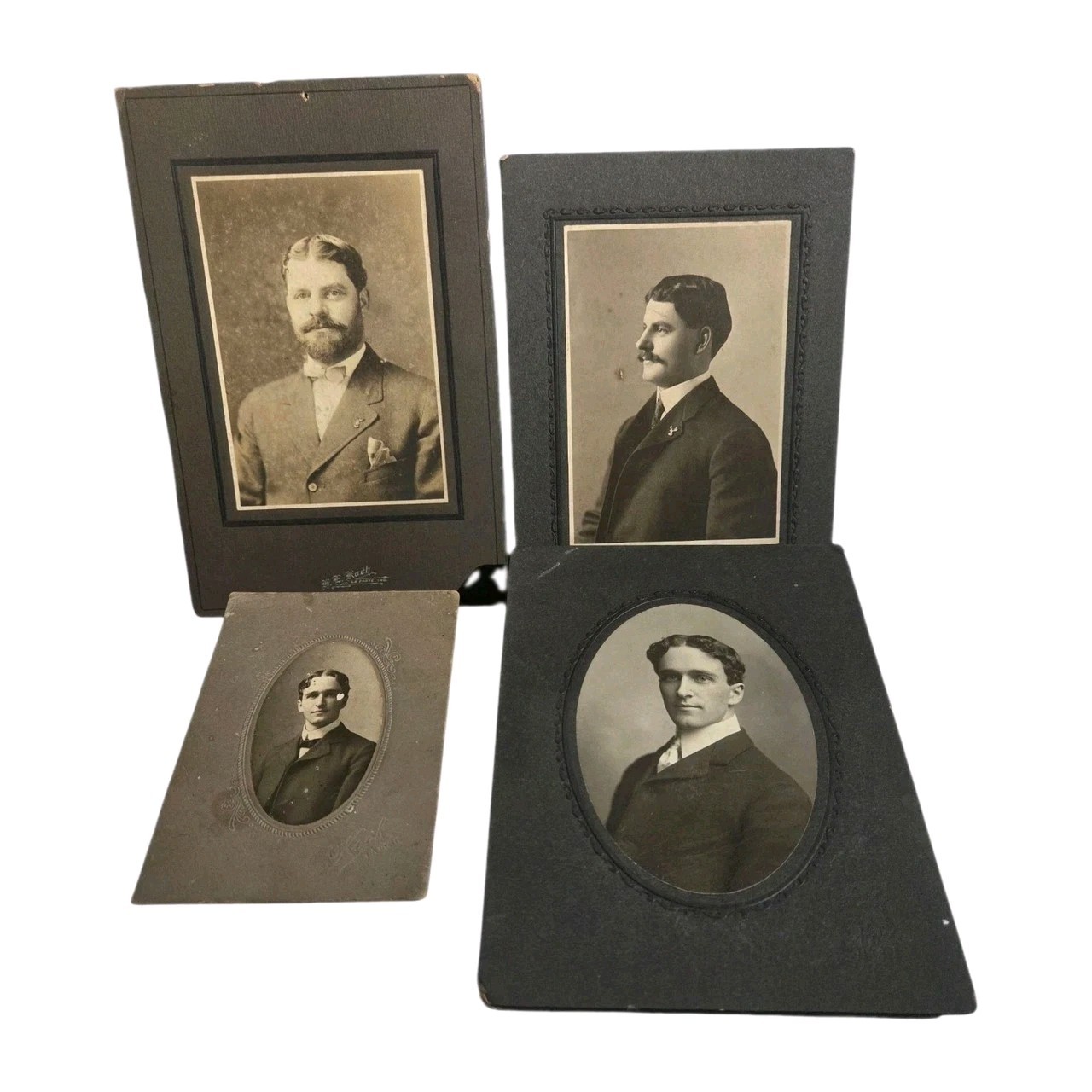 4 Antique Cabinet Card Portraits  of a  Bearded Gentleman – Ed Meinhe -La Porte 