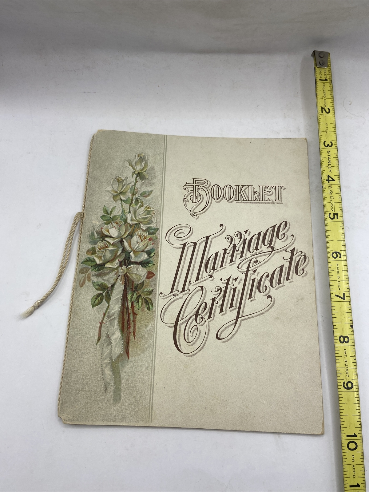 1907 antique MARRIAGE CERTIFICATE BOOK Binghamton NY Beautiful Condition