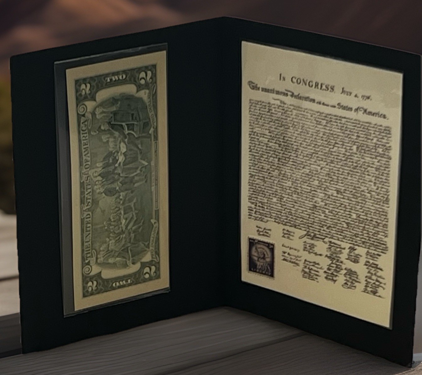🔥 ESTATE FIND  $2 Bill Declaration Display w/ Stamp | Patriotic Lot