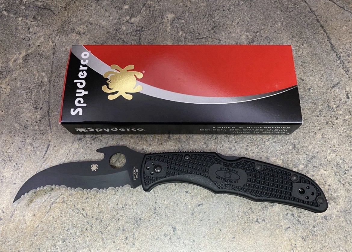 Spyderco C12SBBK2W Matriarch 2 Folding Knife-Black