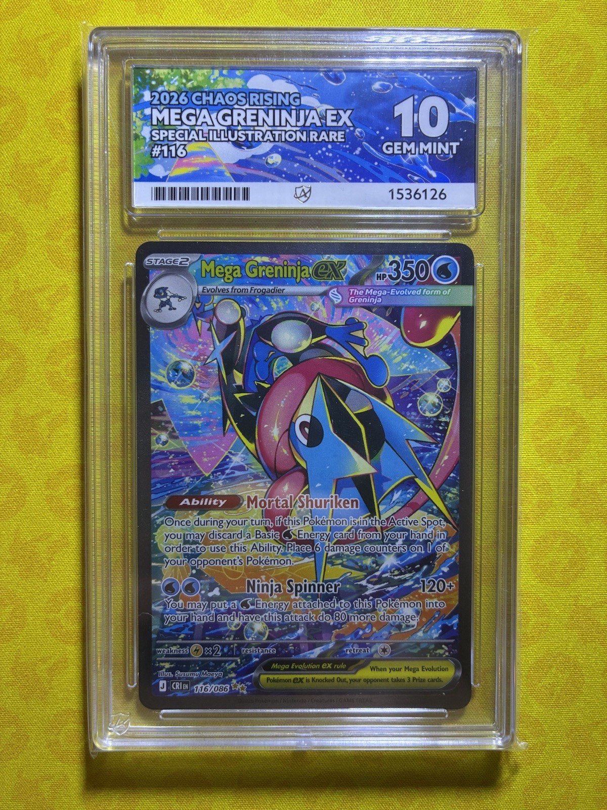 Mega Greninja EX - 116/086 - Chaos Rising - SIR - ACE 10 (Perfect Subs) 