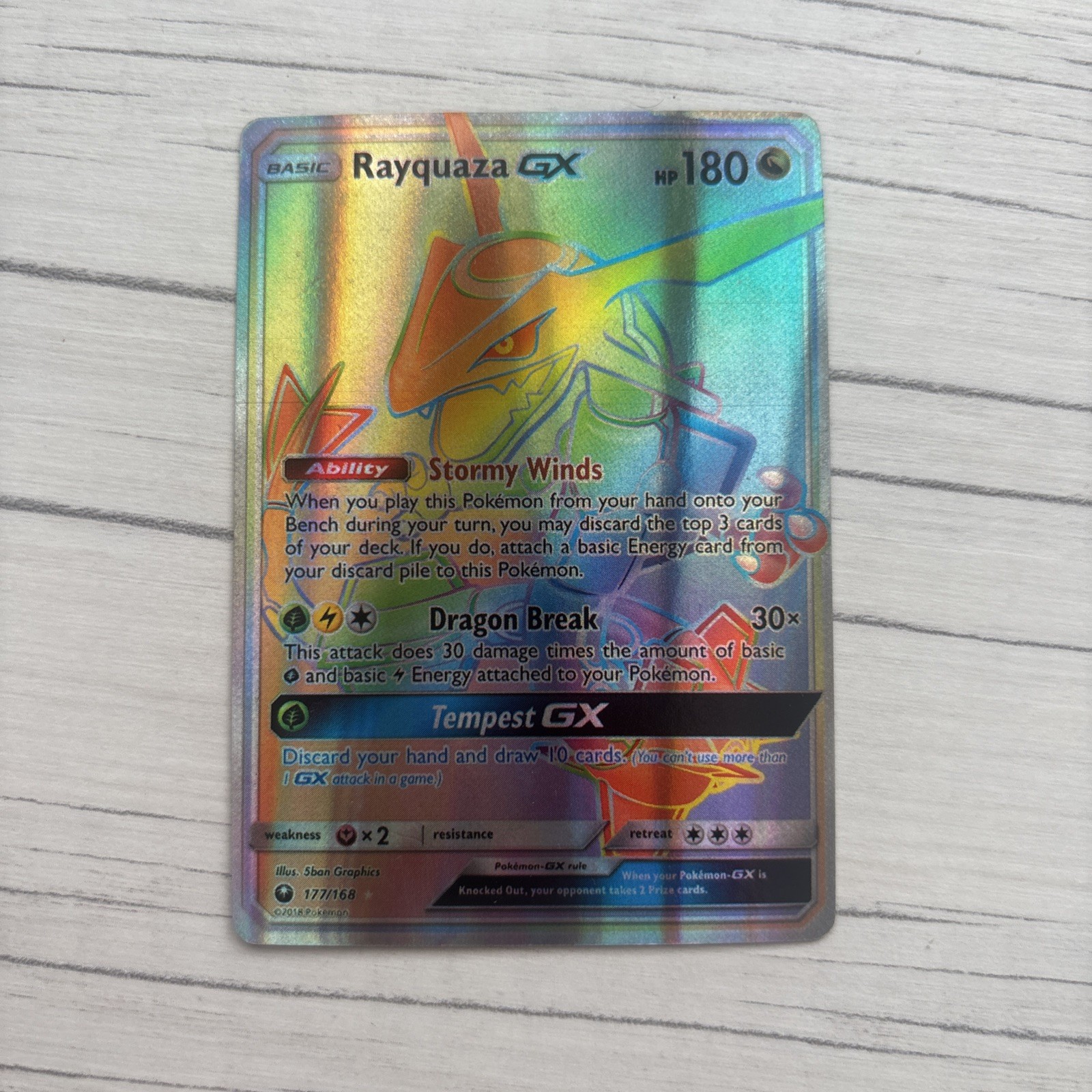 Rayquaza GX 177/168 Secret Rare Full Art Holo - Celestial Storm English 2018