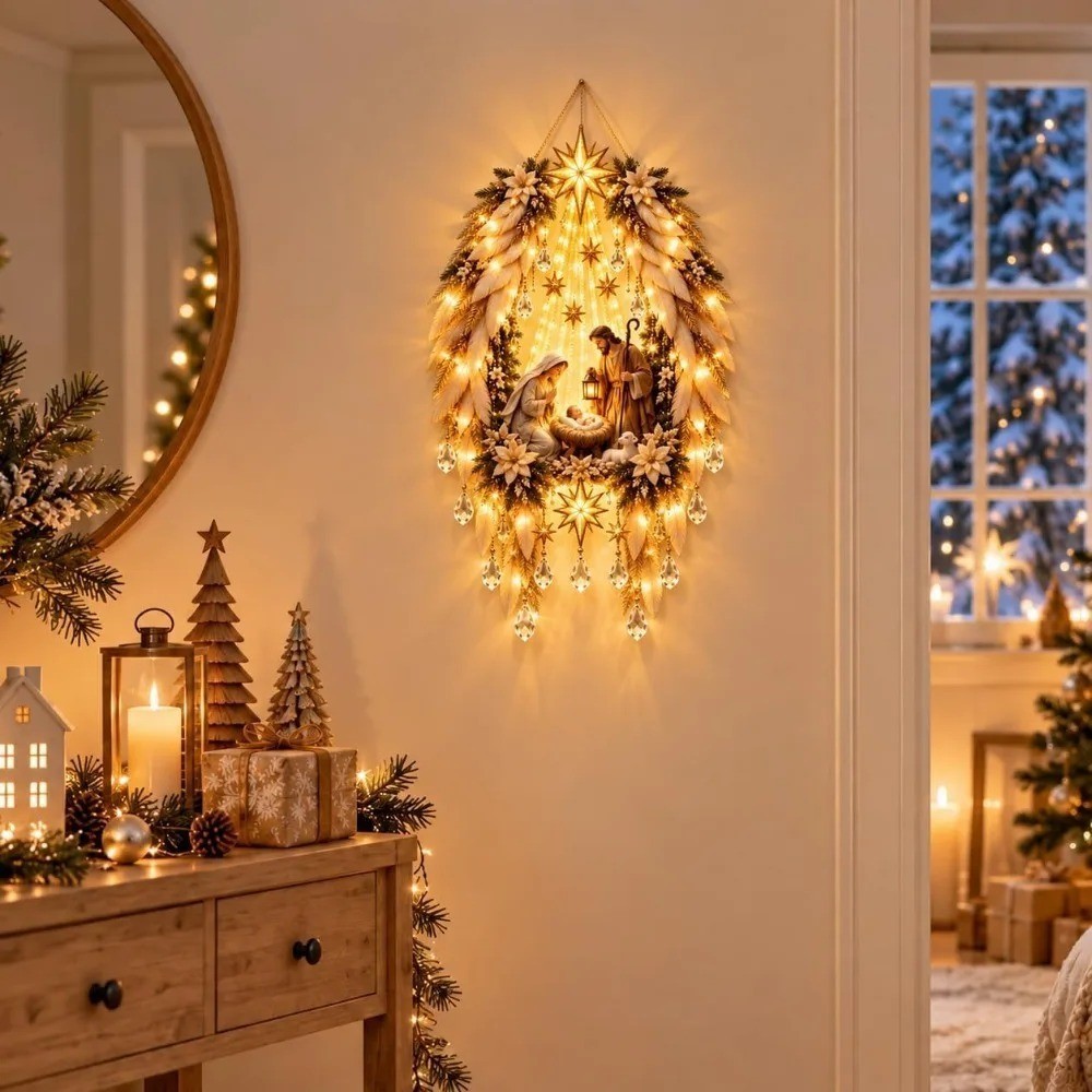 Lighted Nativity Wall Decor, Bethlehem Star of Faith, 2026 New  LED Christmas