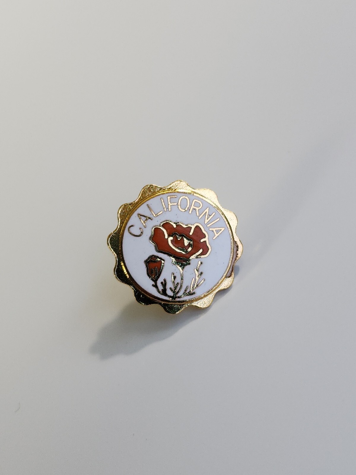 California Poppy Travel Souvenir Lapel Pin State Flower Eschscholzia Californica