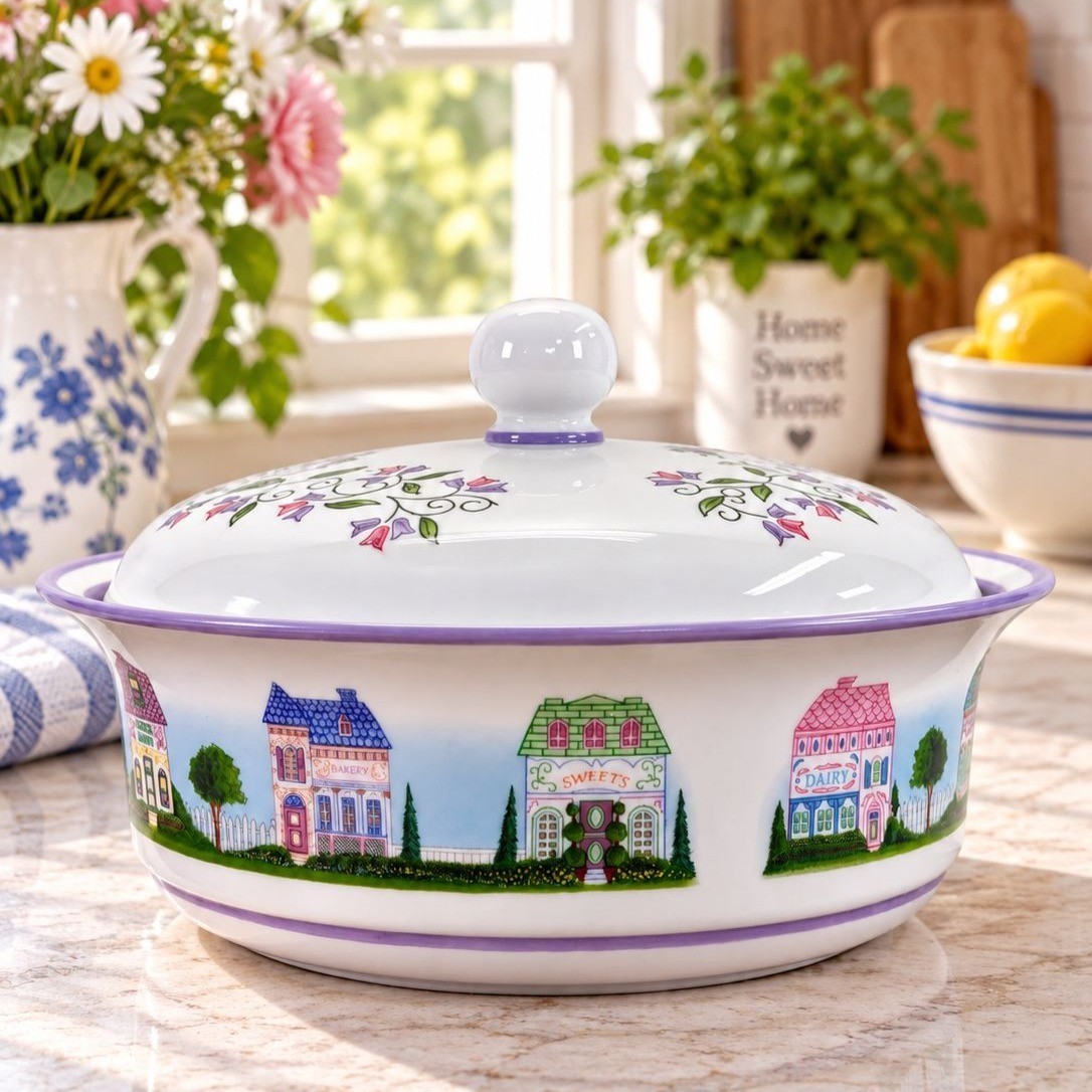 Lenox Spice Village Covered Server w Lid 10 
