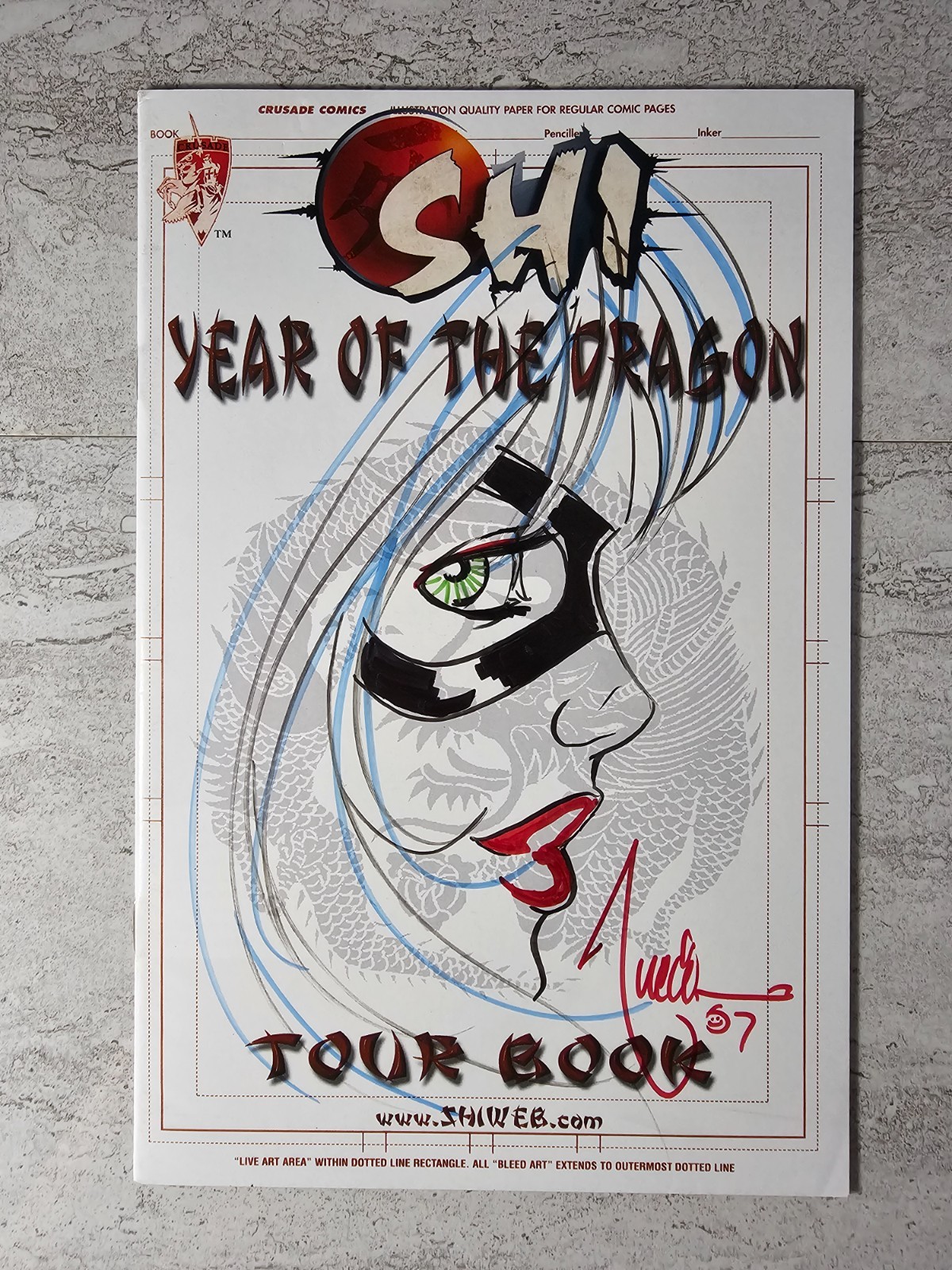 Crusade Comics Shi Year of the Dragon Tourbook Signed & Remarked by Billy Tucci 