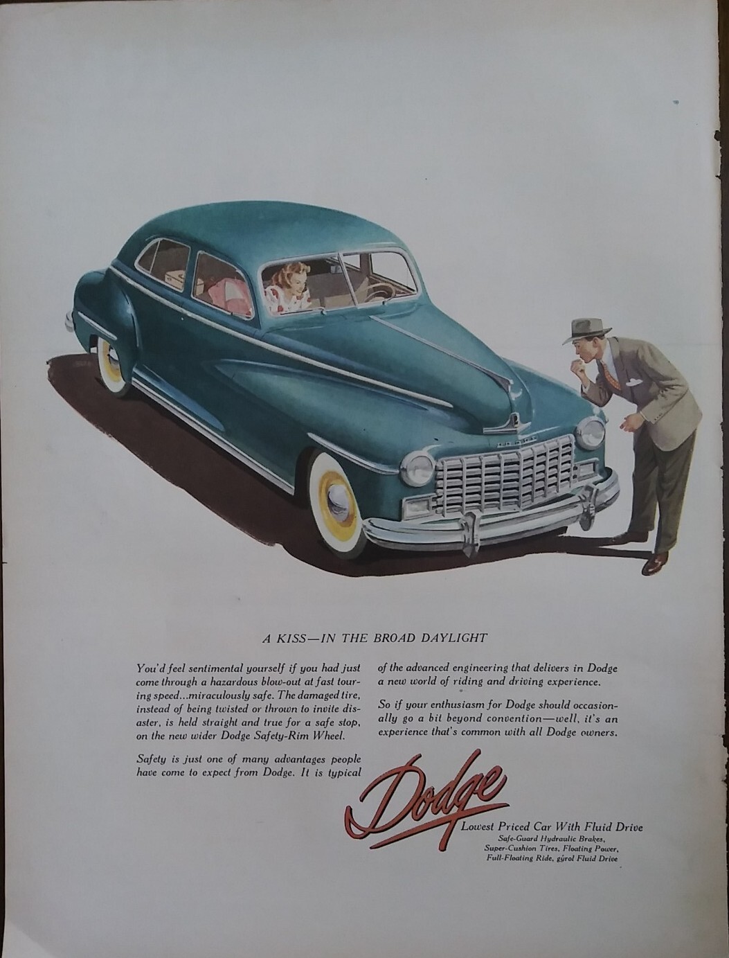 1949 vintage Dodge Vehicle print ad, Post World War ll