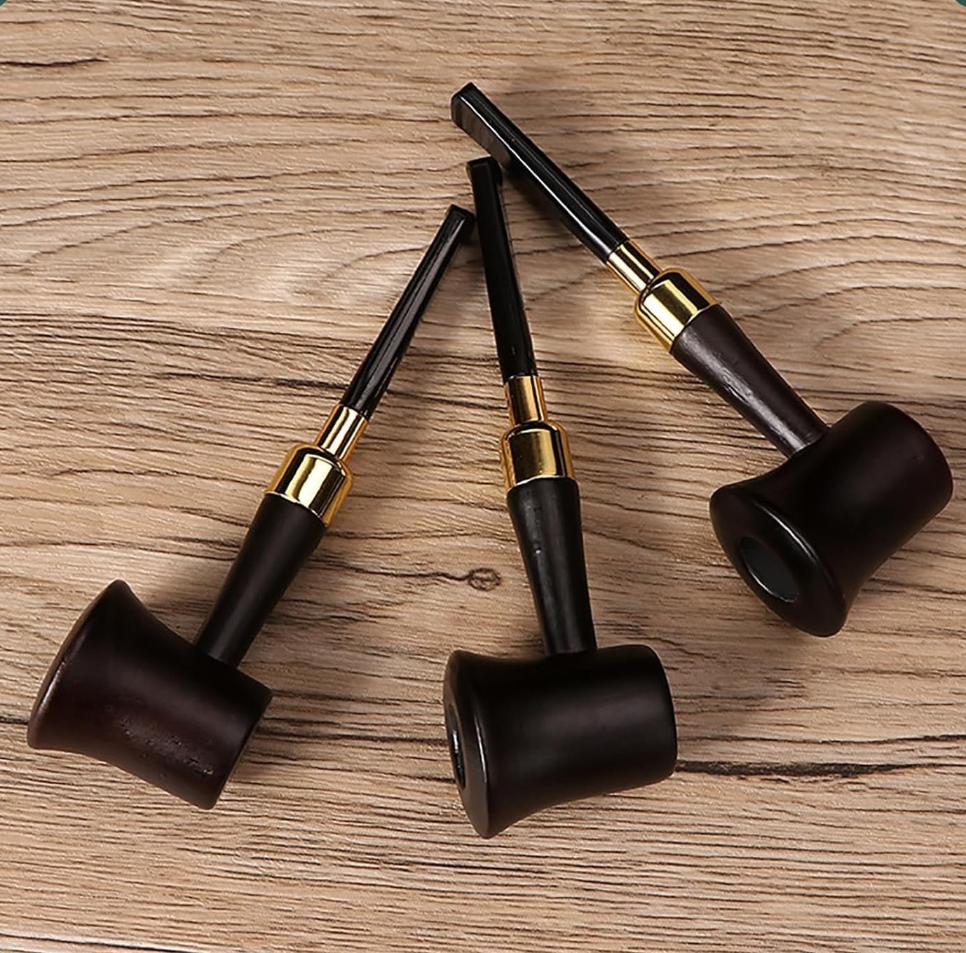 3 Durable Wooden Wood Smoking Pipe Tobacco Cigarettes Cigar Pipes Enchase Gift