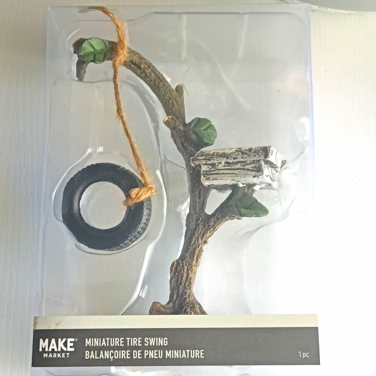 Make Market Miniature Tire Swing Tree Figurine, Boxed, 1 Pc (Resin/Plastic)
