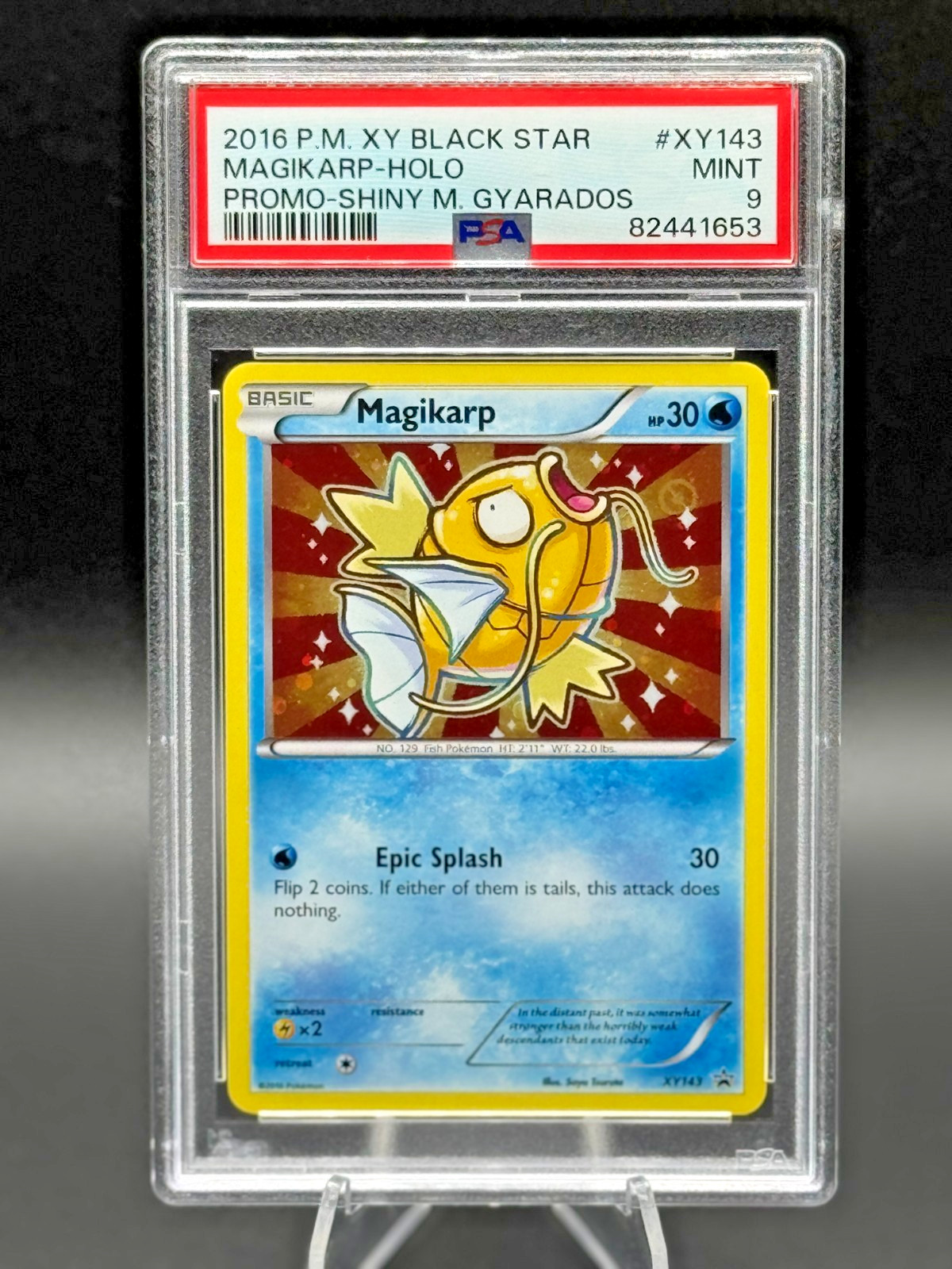 2016 Pokemon XY Black Star Promo Shiny Mega Gyarados #XY143 Magikarp-Holo PSA 9