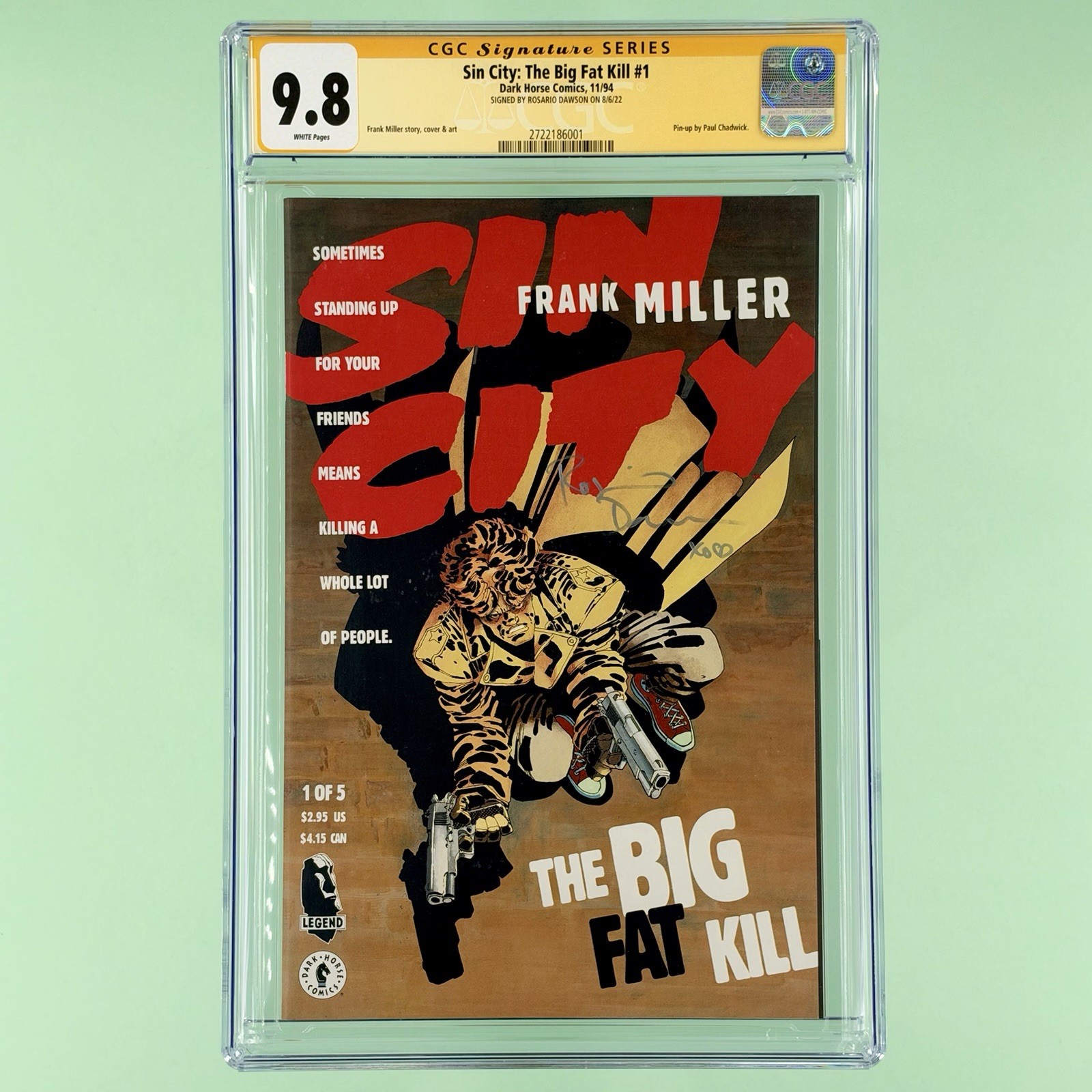 Sin City: The Big Fat Kill #1 (CGC 9.8) 1994, Signed by Rosario Dawson