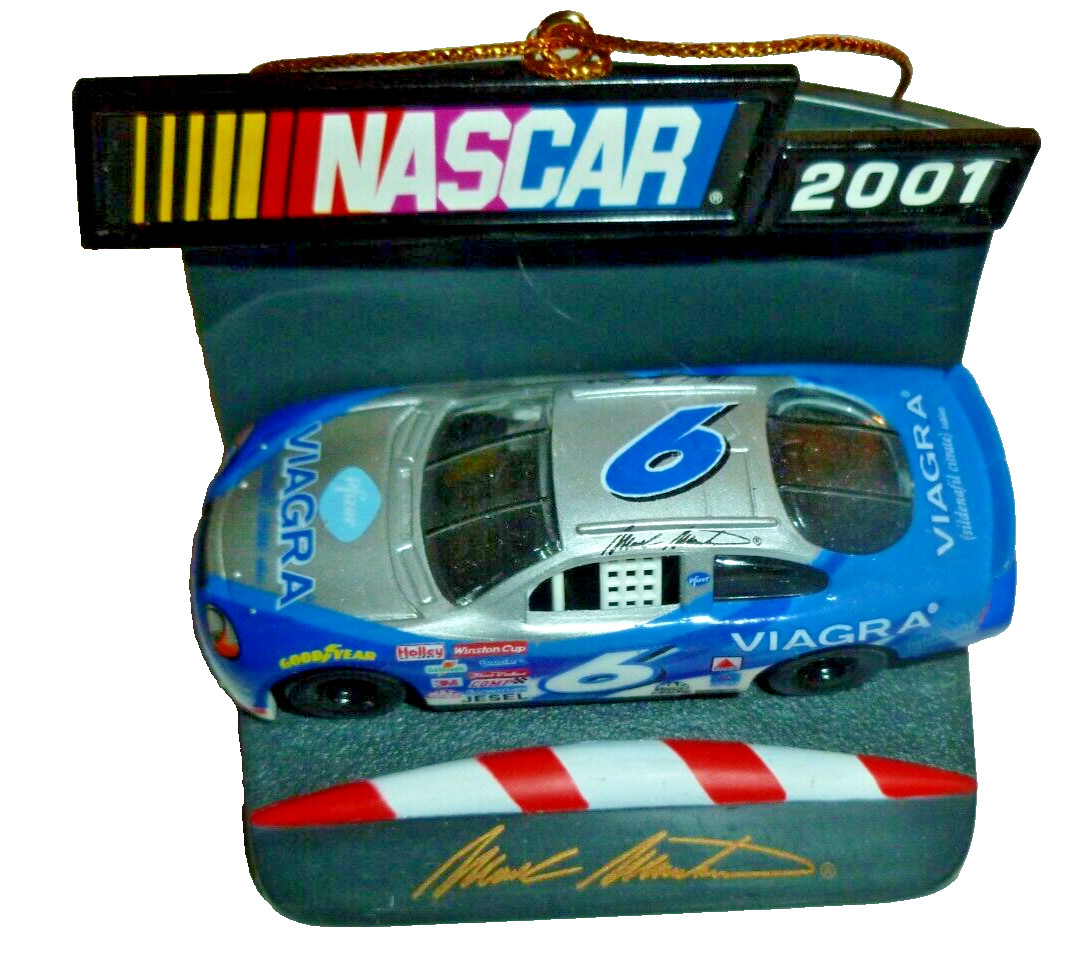 NASCAR 2001 Mark Martin 6 Viagra Ford Taurus Christmas Ornament Collectible