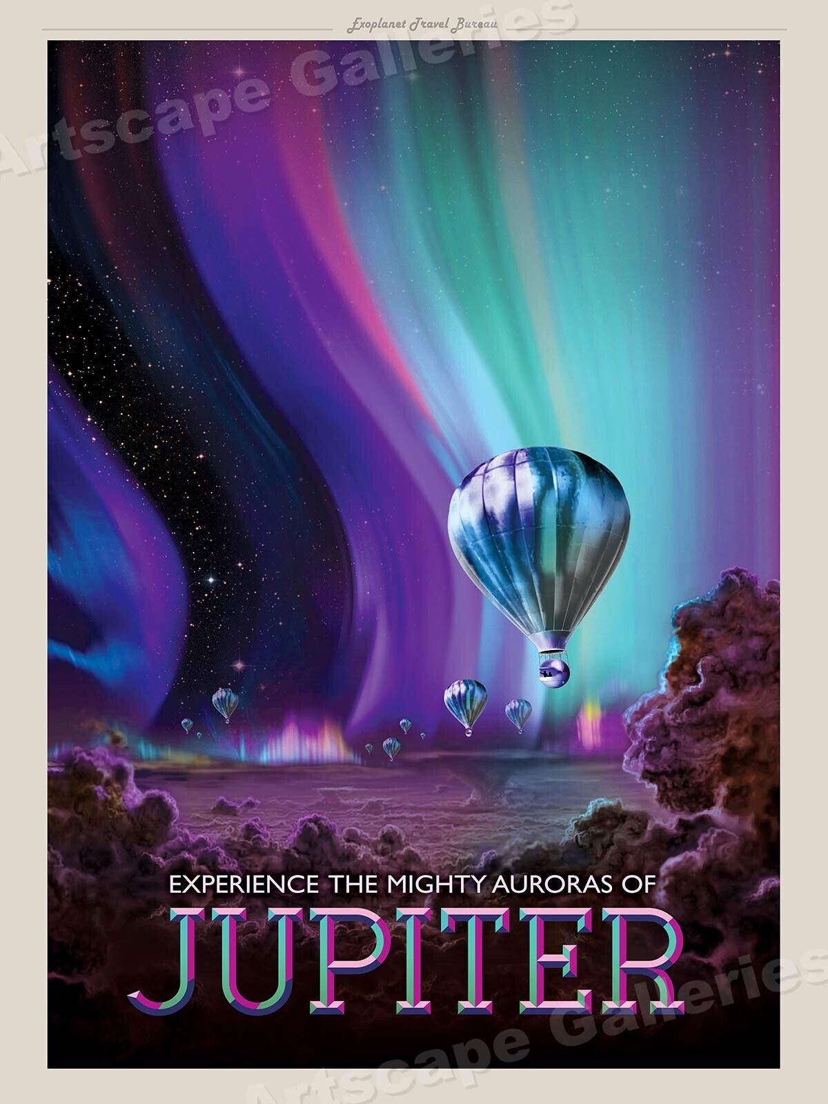 “Visit Jupiter” Retro Style Classic Jupiter Space Exploration Poster - 18x24