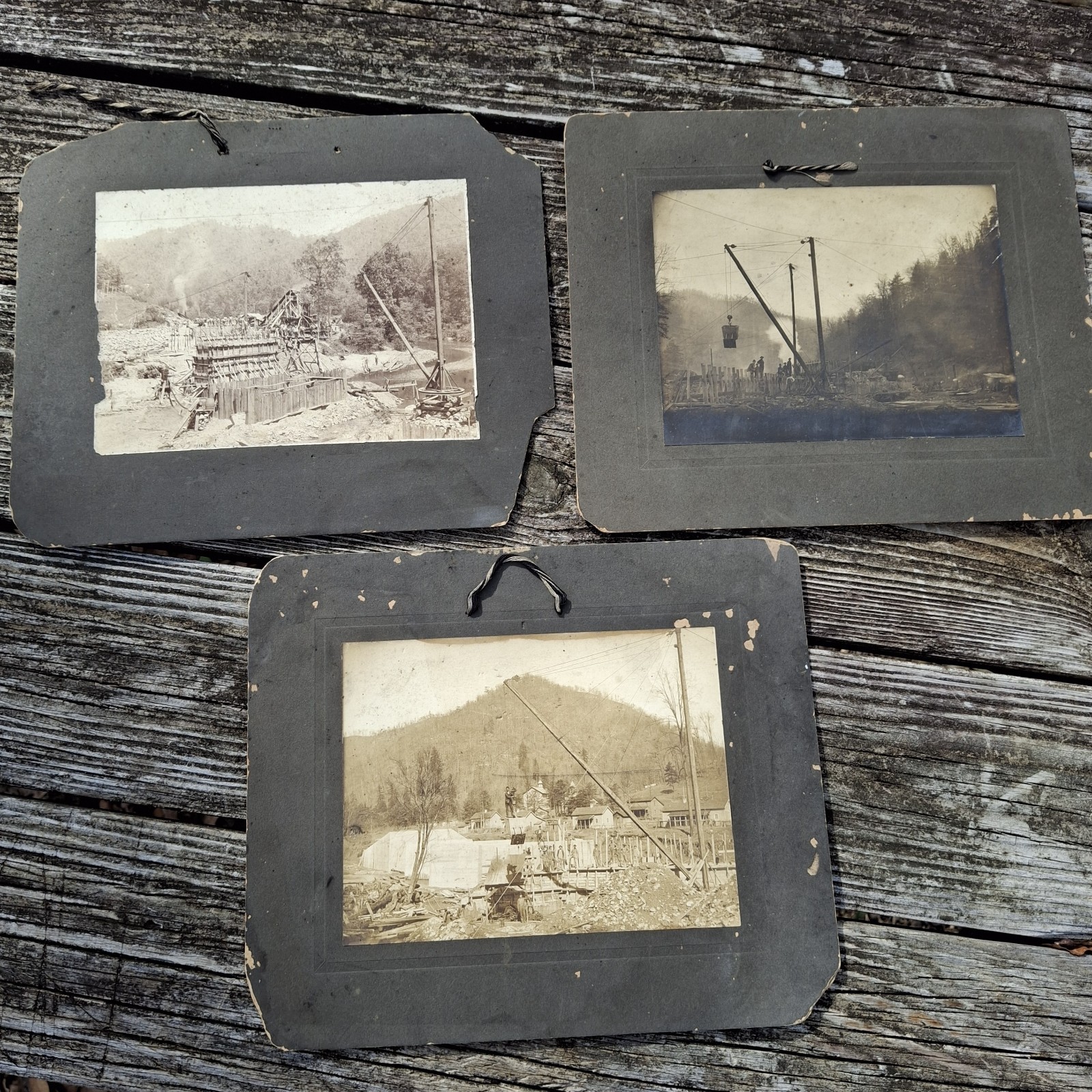 Antique Photographs Big Sandy River Bride Construction Late 1800\'s Early 1900\'s