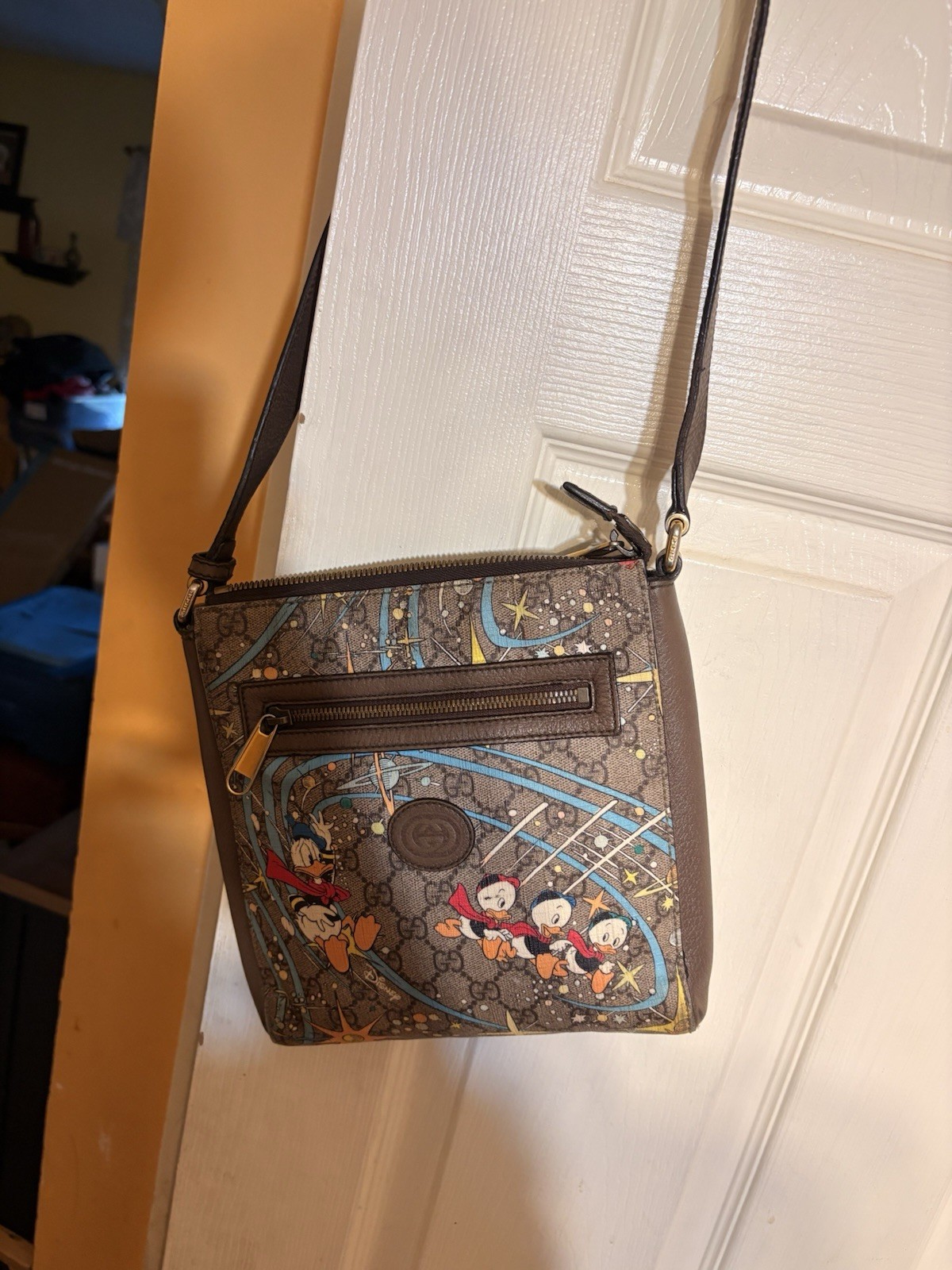 Gucci x Disney Mickey Mouse GG Supreme Small Crossbody Bag Brown Multicolor