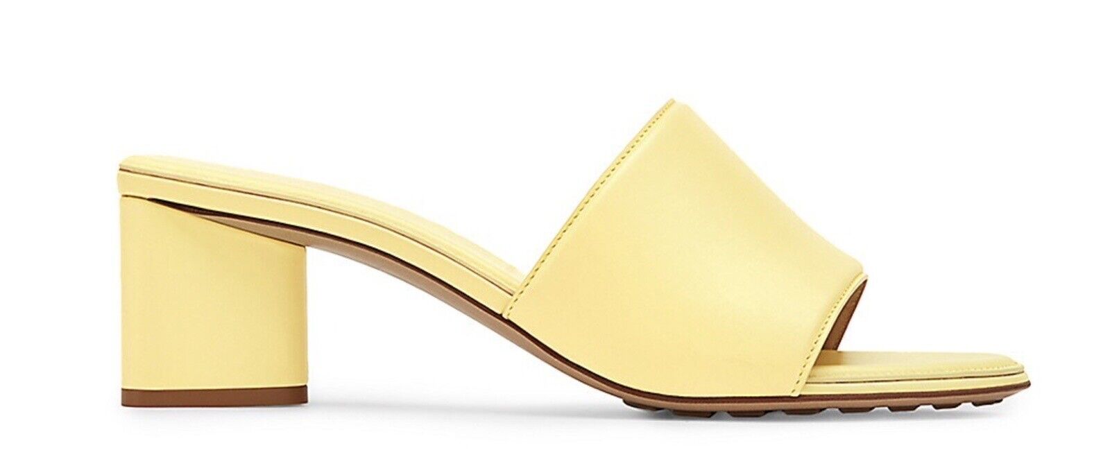 Bottega Veneta shoes Size 36 /6 Womens NWB Mid Heel Chunky Slide Sandal-Lemonade