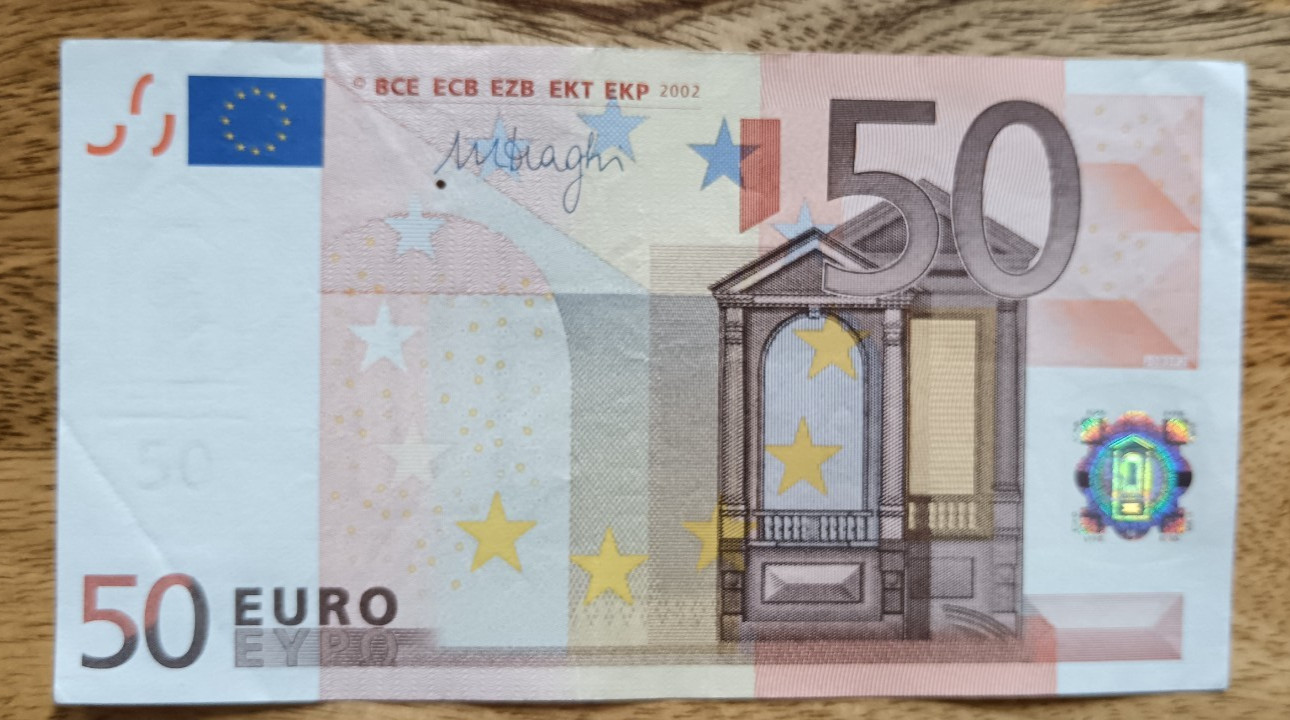 EURO 50 EUROS BANKNOTE 2002 S SERIAL