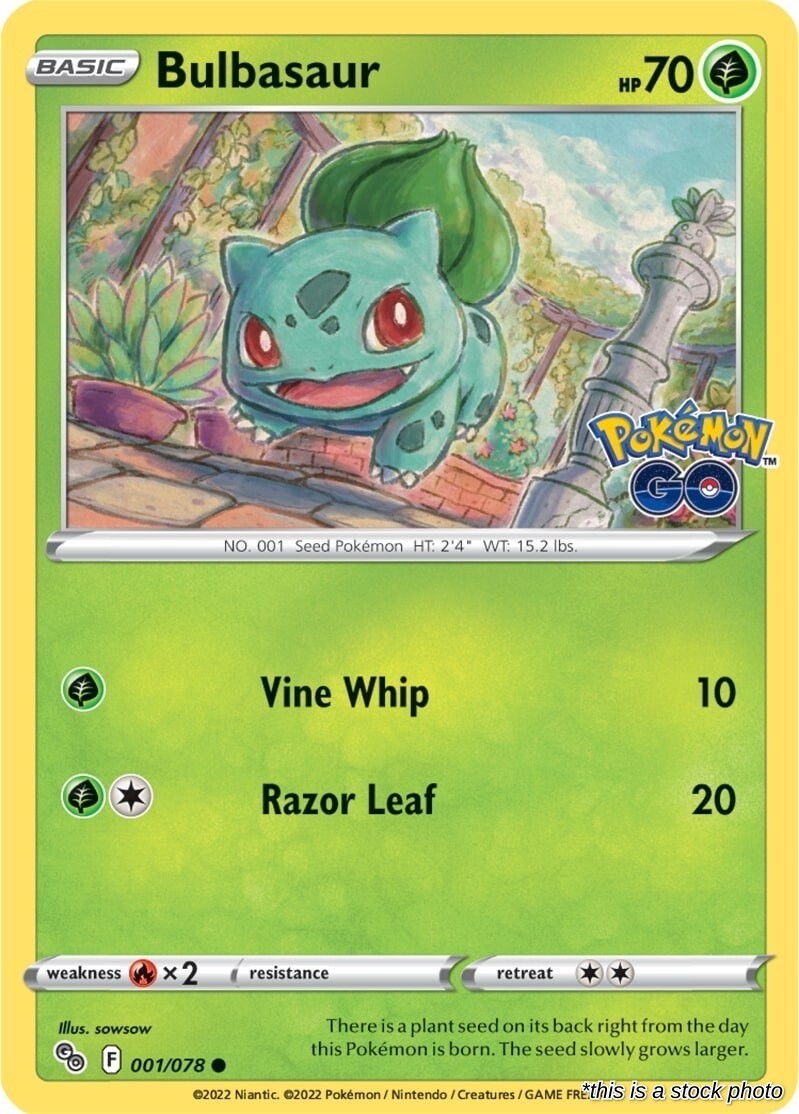 Bulbasaur : PGO - 001/078 Near Mint Bulbasaur : PGO - 001/078 Near Mint
