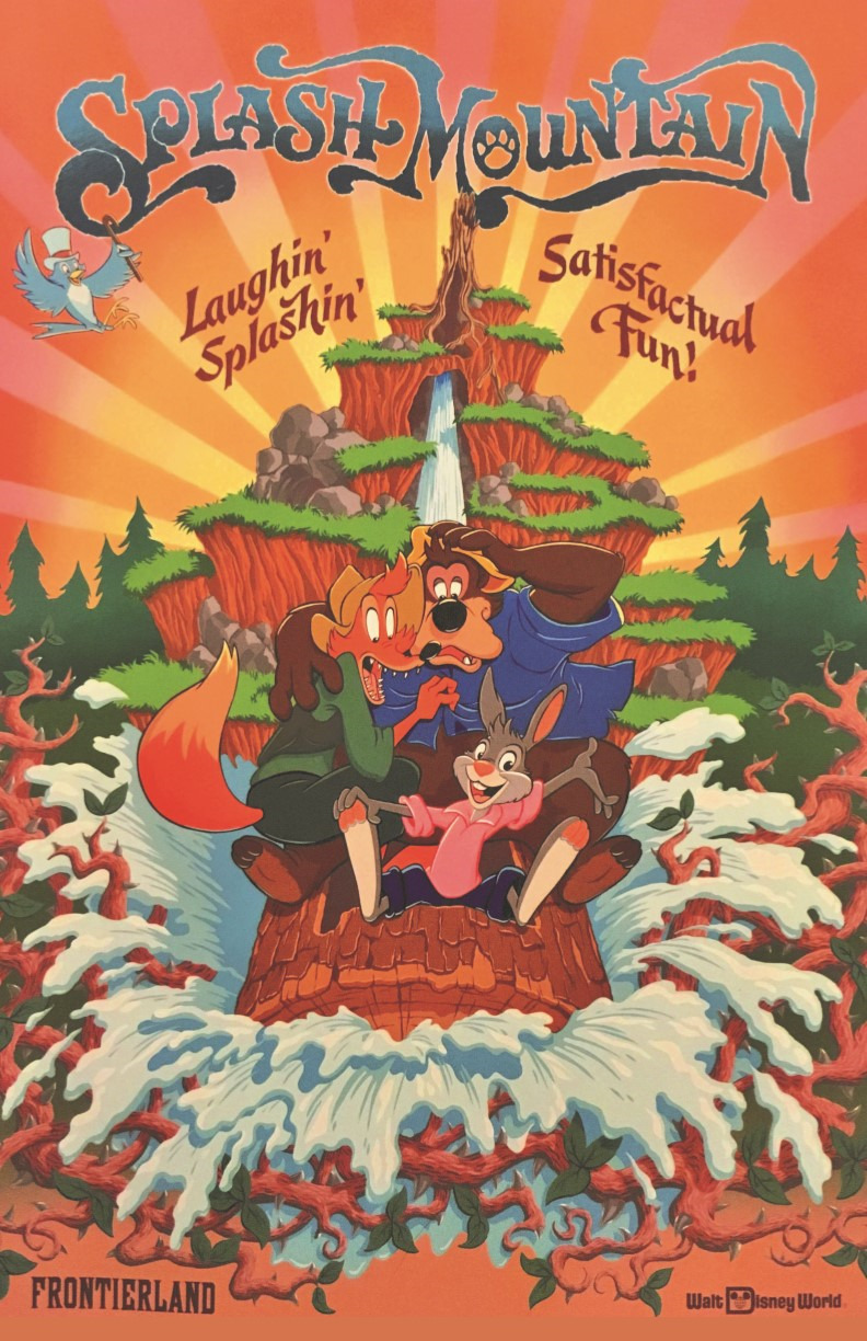 Splash Mountain Attraction Poster Print 11x17 Brer Rabbit Fox Bear Disney