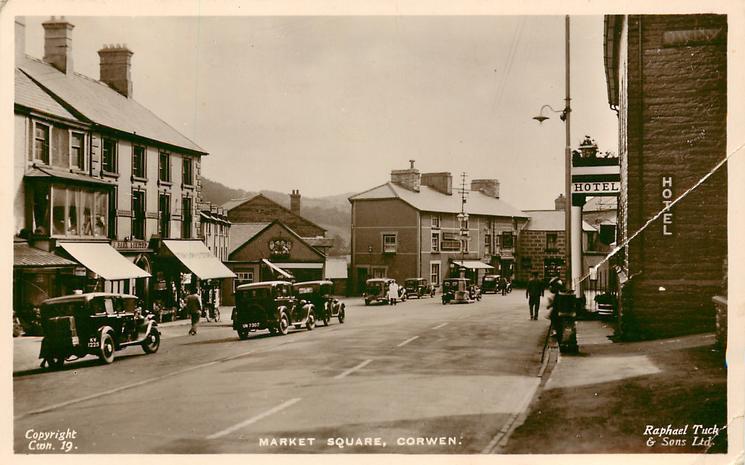 Corwen Wales Market Square OLD PHOTO