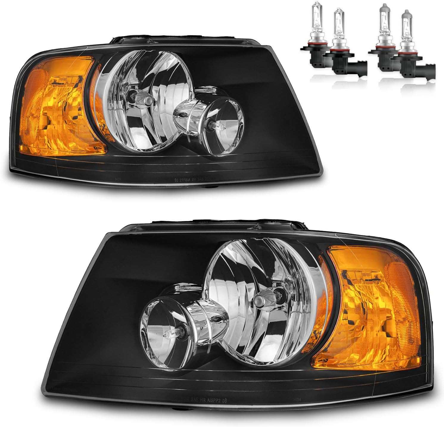 Headlights W/Bulbs for 2003-2006 Ford Expedition
