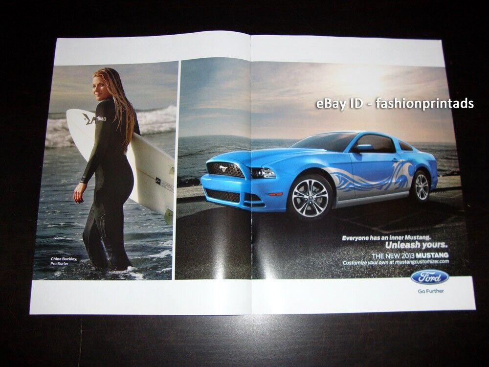 FORD Mustang 2-Page MAGAZINE PRINT AD 2012 2013 CHLOE BUCKLEY