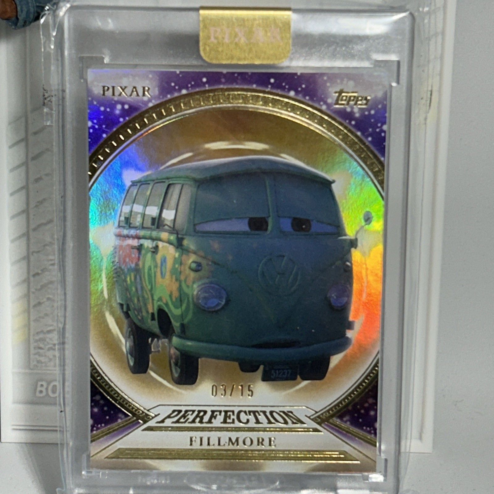 2025 Topps Pixar Gold Fillmore Purple #/15 Perfection Encased Cars