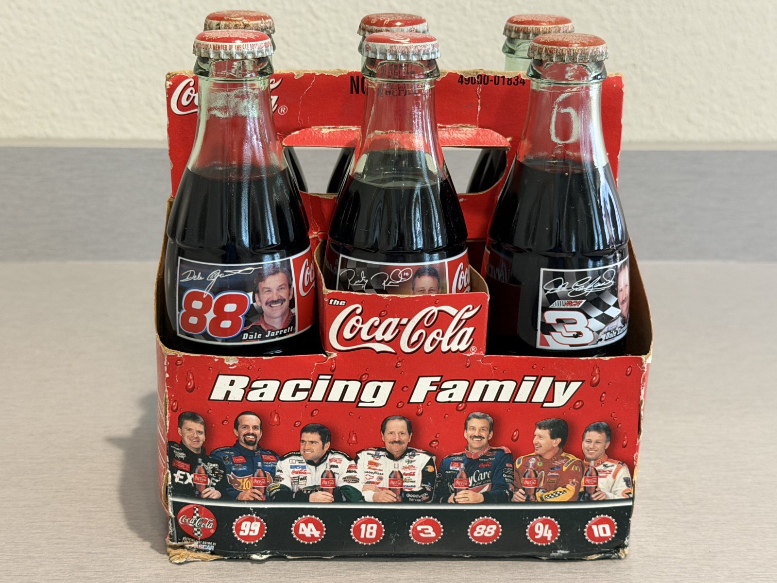 1996 CocaCola NASCAR Bottls Dale Earnhardt Labonte Petty Jarrett Autographs (G)
