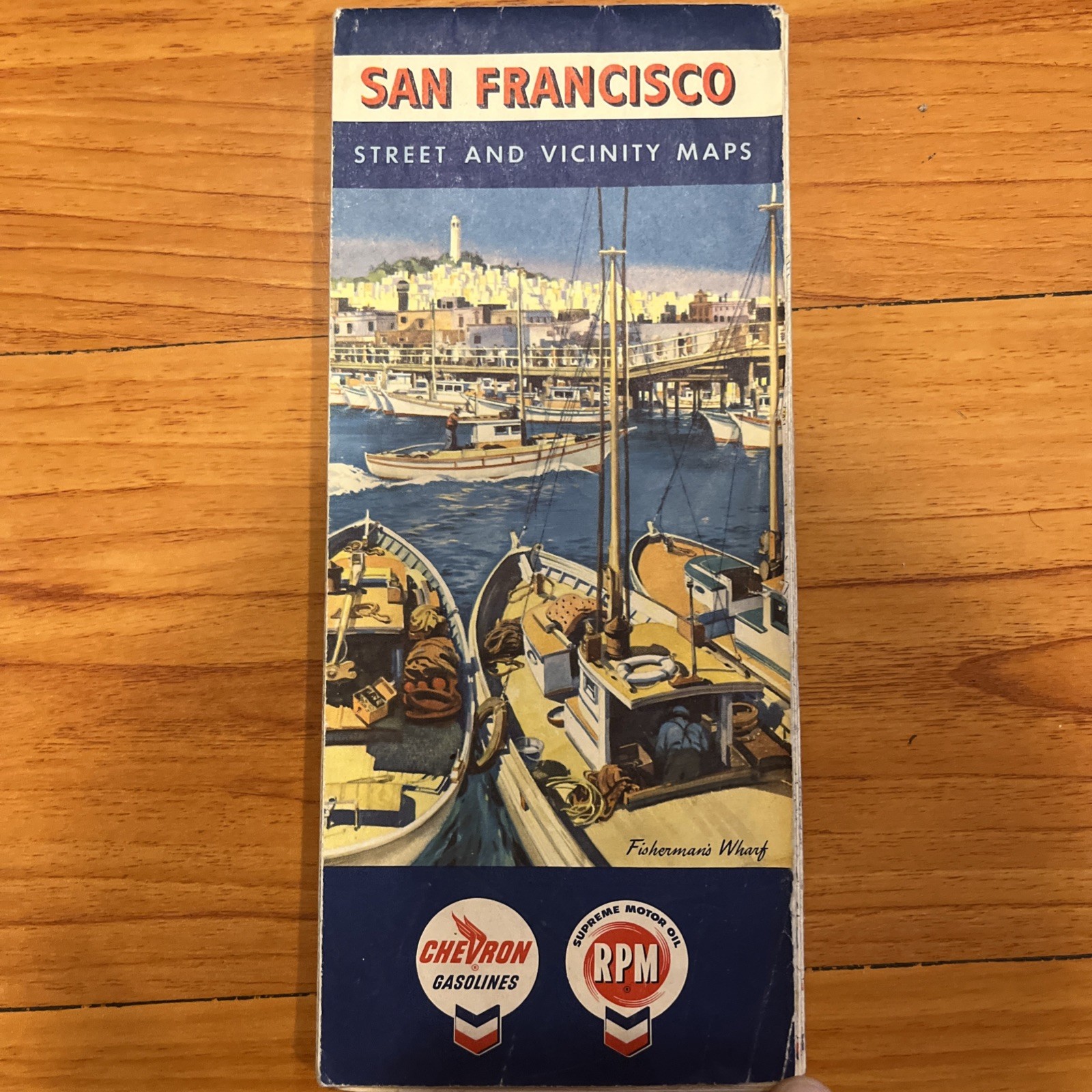 Vtg Chevron San Francisco Road Map - 1960  Extra Long Map 