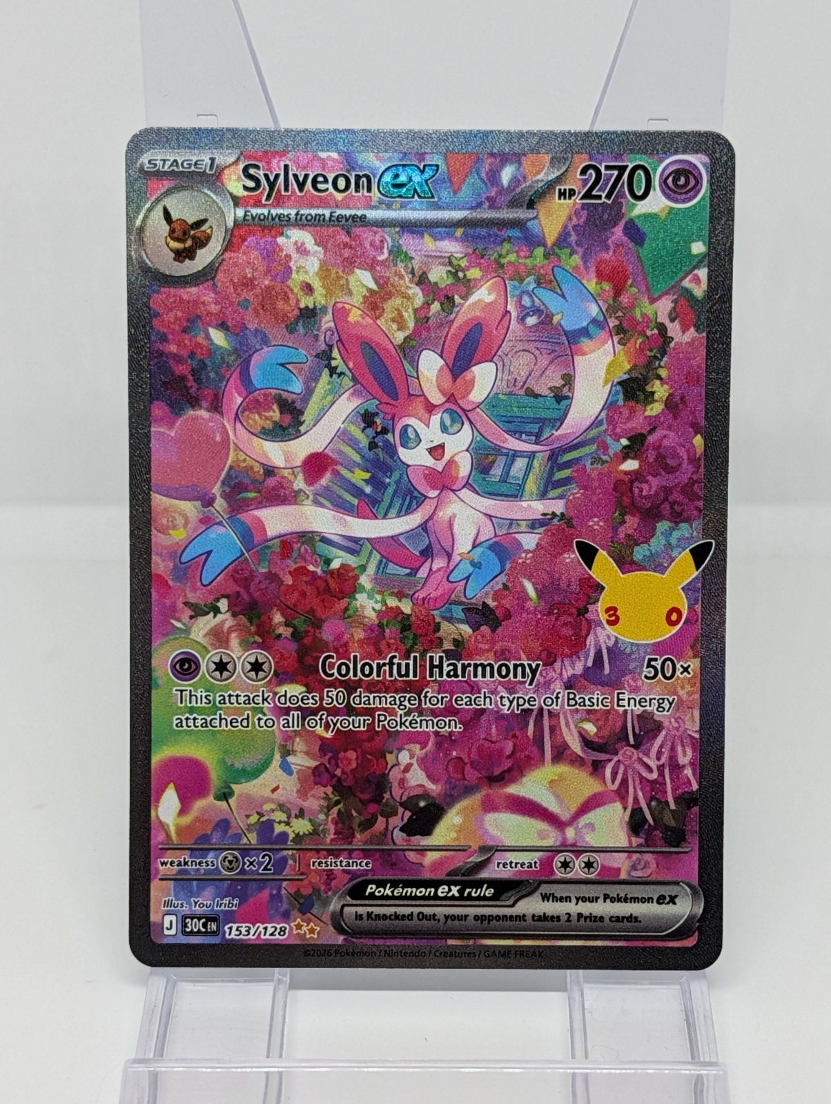Pokémon Sylveon EX #153 30th celebration NM Ships Fast & Secure