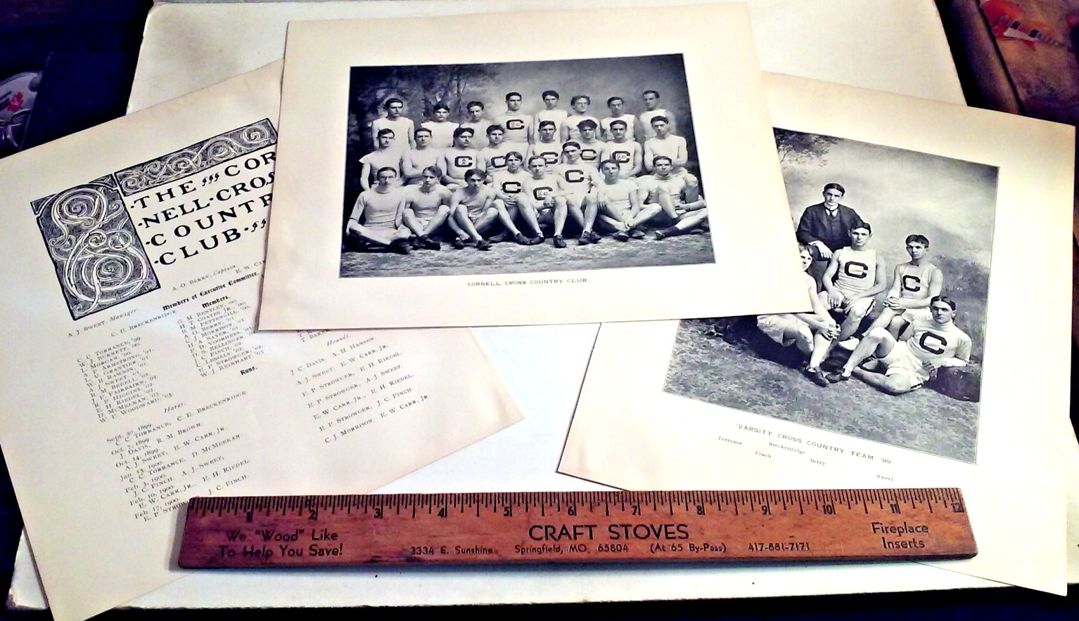Authentic Cornell University Cross Country Team & Club 1901 Cornellian Prints