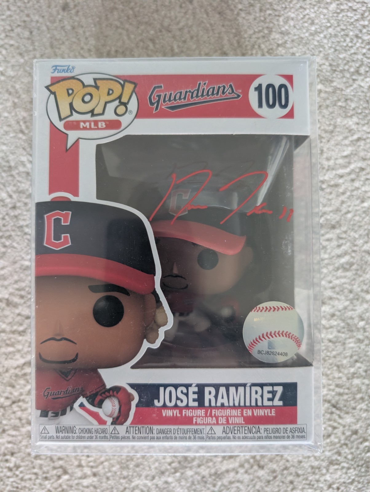 Jose Ramirez Autographed MLB Funko Pop #100