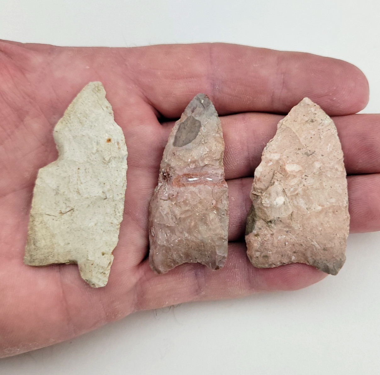 Late Paleo Points - Burlington/Chert - 3 Pcs - Lincoln Co, MN Artifacts