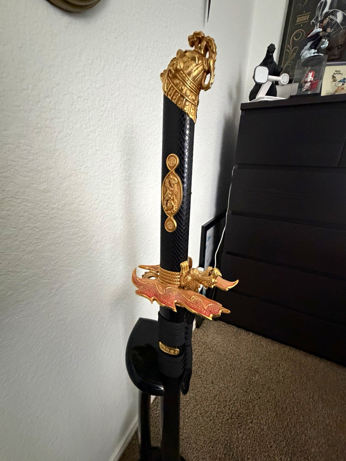 The Noble Collection NN3652 Sword of the Sun God w Scabbard Floor Stand