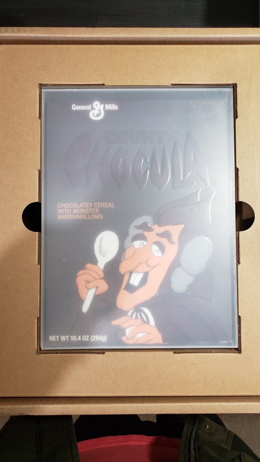 KAWS x Monsters Limited Edition Count Chocula Cereal with acrylic display box