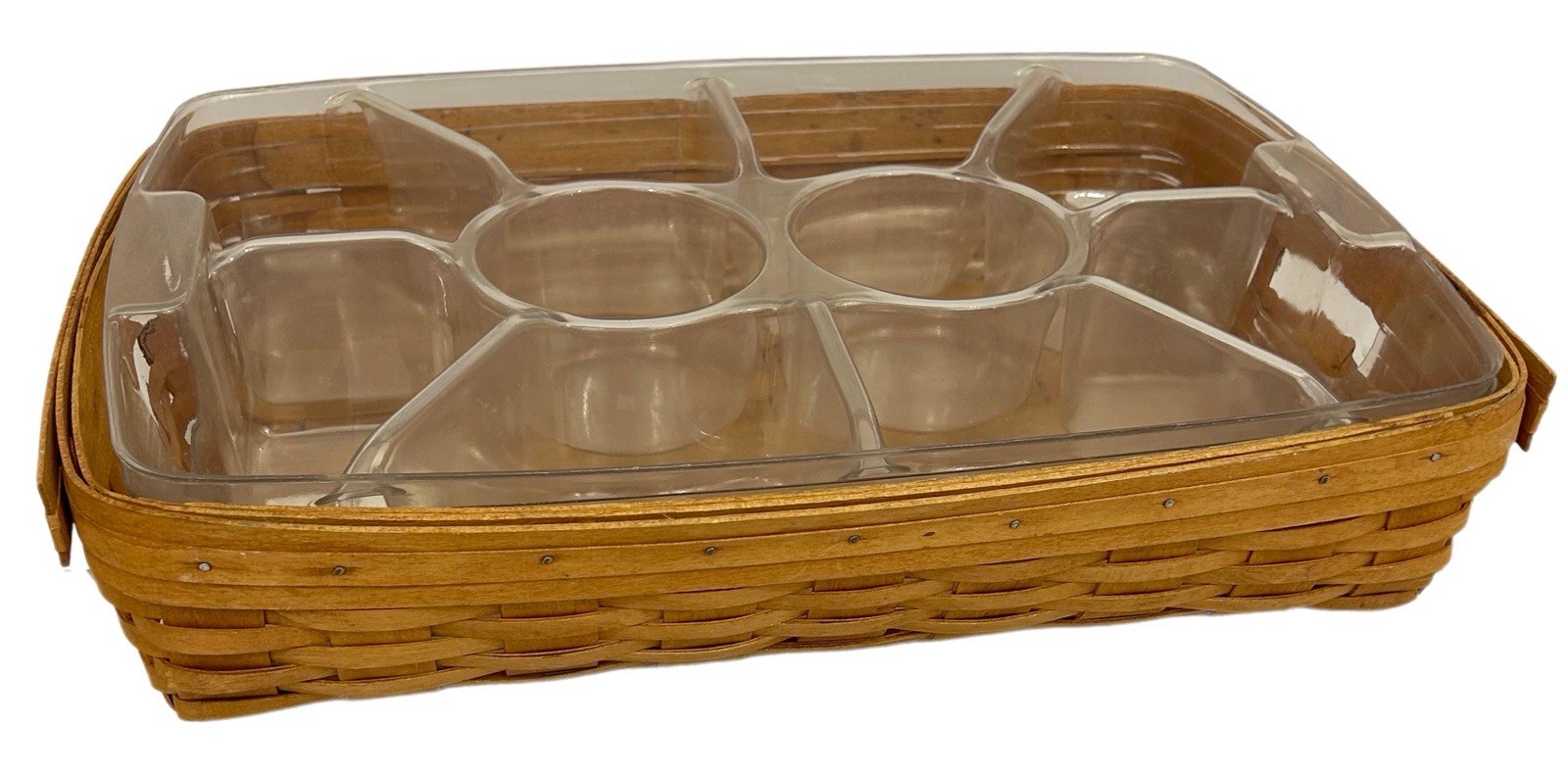 Longaberger Hostess Serving Tray Basket 1999, Standard and Divided Protectors