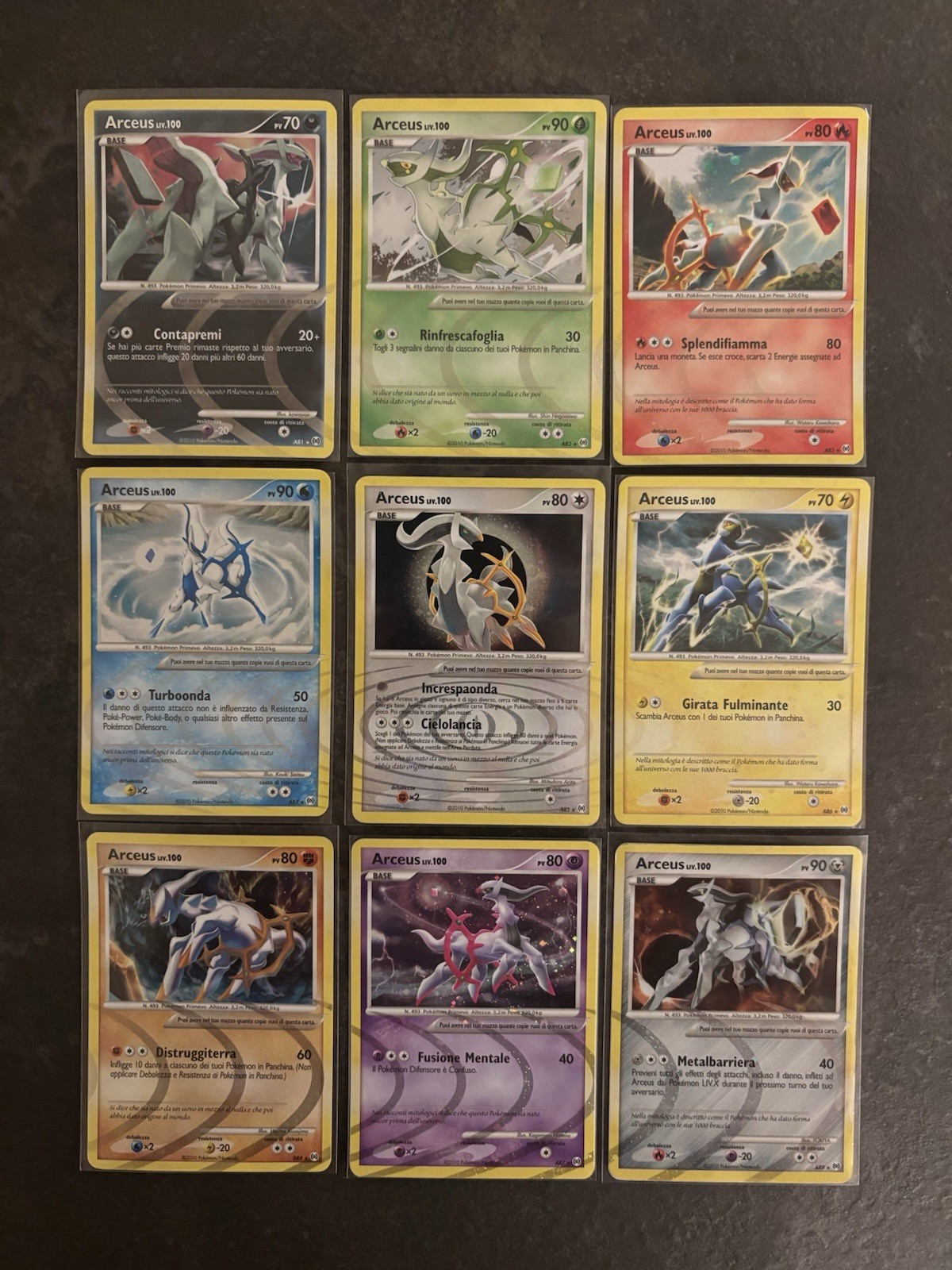 Pokemon Card Arceus Holo Set Playino Arceus ITA Nm Ar1 Ar5 Ar9 Foil Pikachu Psa
