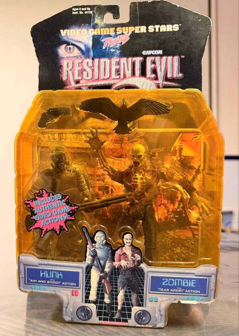 Resident Evil 2 HUNK & Zombie Action Figures Toy Biz 1998 Set