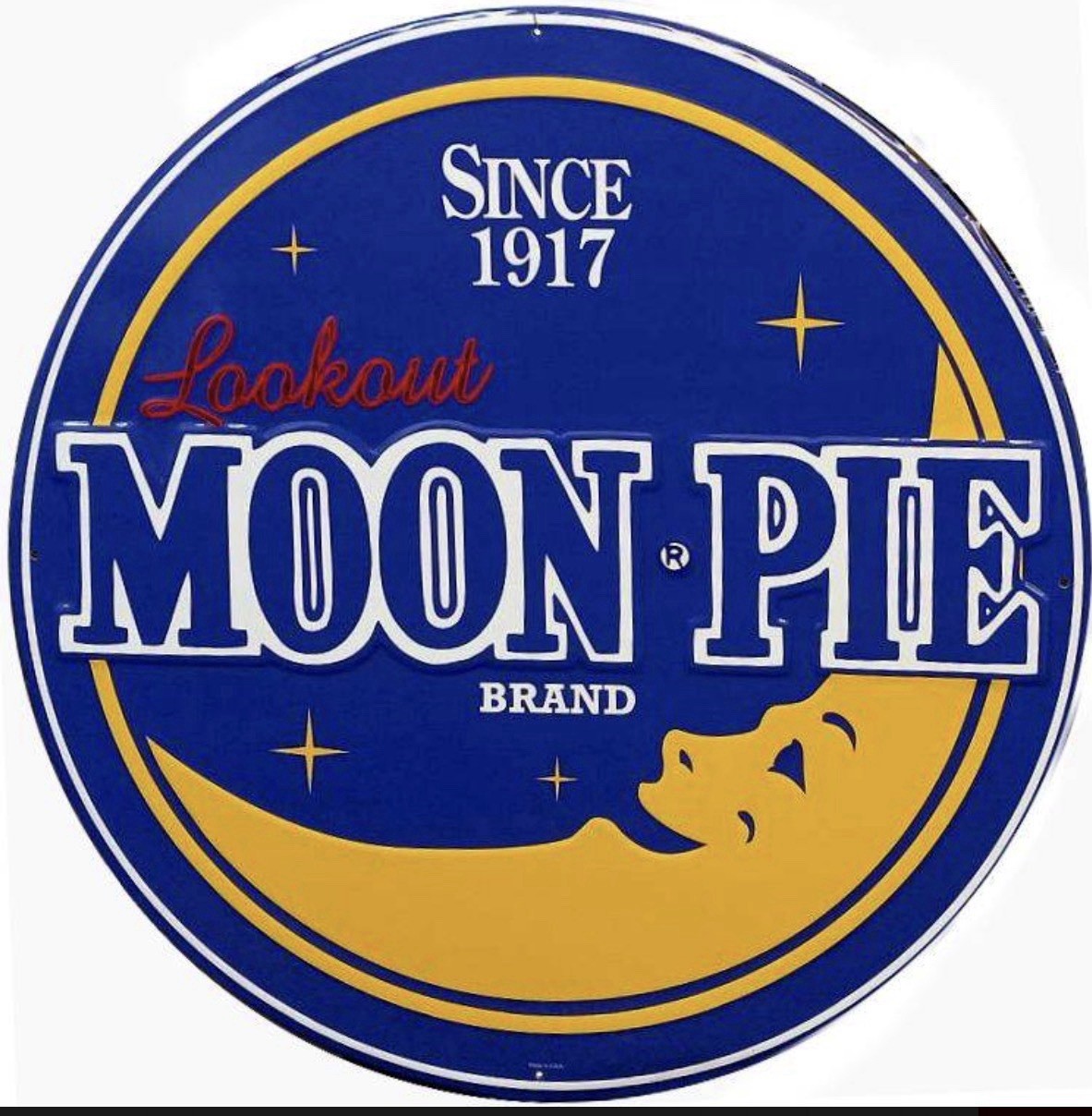 Moon Pie On A 11.75” Diameter Round Aluminum Sign