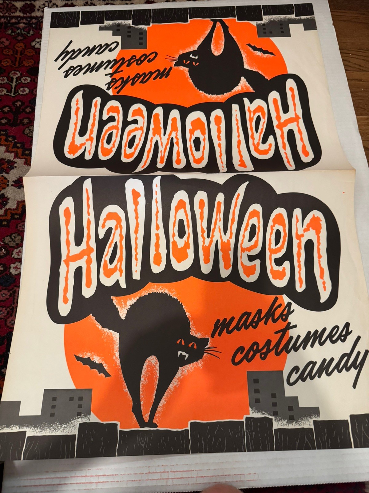 Vintage 1960's Black Cat HALLOWEEN Special Paper Store Display 