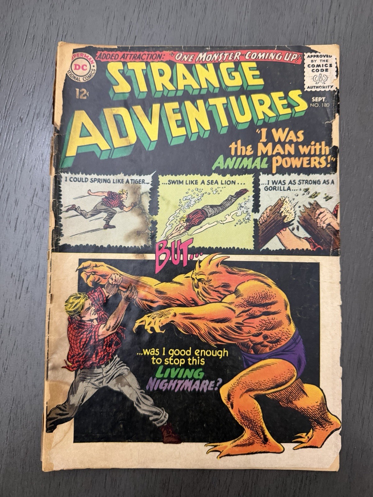 STRANGE ADVENTURES #180 (1965) DC Silver Age KEY 1st Appearance ANIMAL MAN
