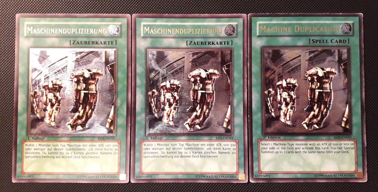 Yu-Gi-Oh 3x Machine Duplication, Ultimate, RDS-DE041/EN041, 1st Ed., EX/GD/LP