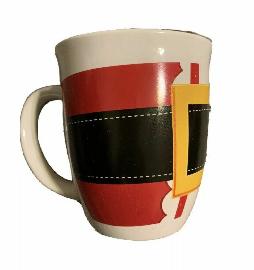 ROYAL NORFOLK Set Of 2 Holiday Ceramic Coffee Mugs Cups 14oz Santa Belt Belly ROYAL NORFOLK Set Of 2 Holiday Ceramic Coffee Mugs Cups 14oz Santa Belt Belly