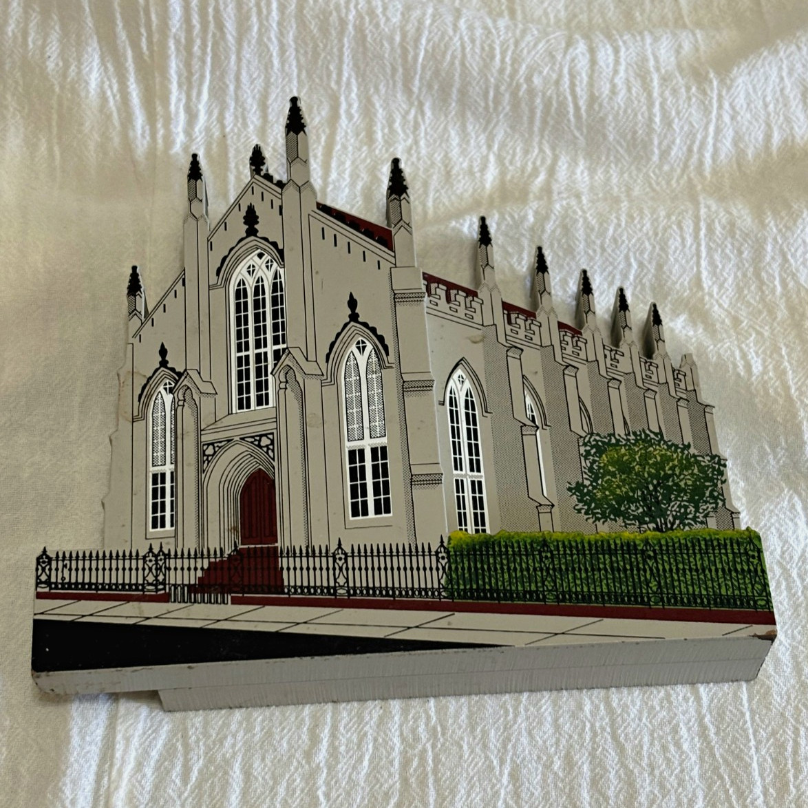 Sheila Huguenot Church Charleston SC Hand-Painted Wood Plaque Signed 1996