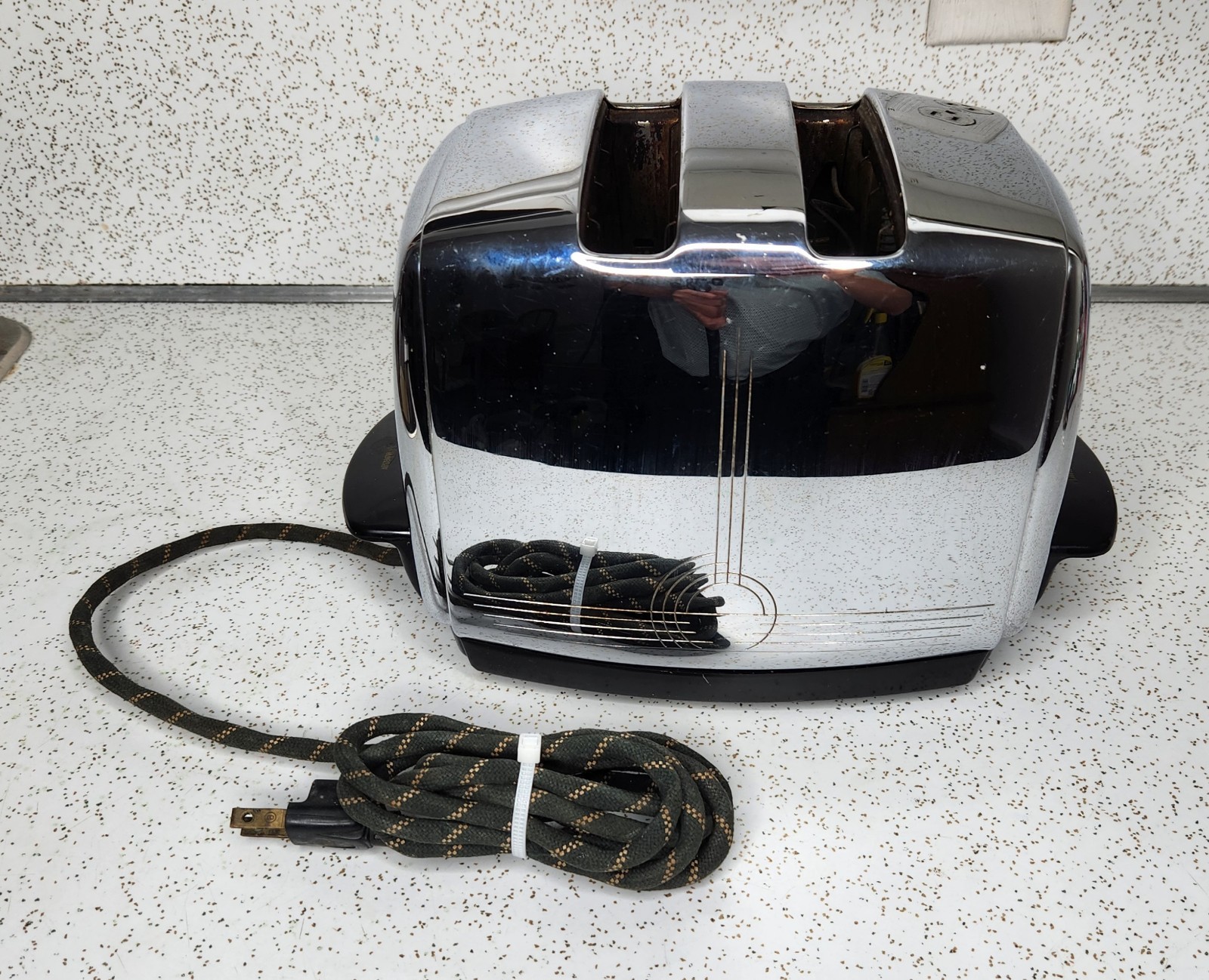 Vtg 1950\'s Sunbeam Toaster T-20b Radiant Control Chrome Art Deco Parts Or Repair