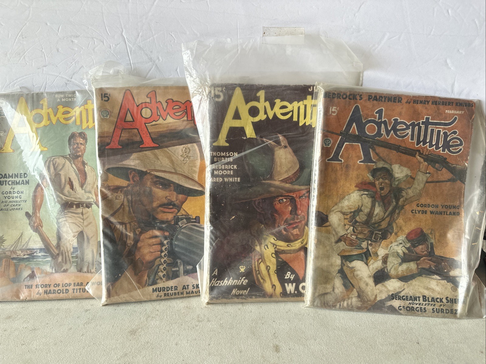 Lot of 4  Vintage Fantastic Adventures Sci-Fi Pulp Magazines 1930’s - Cover Art